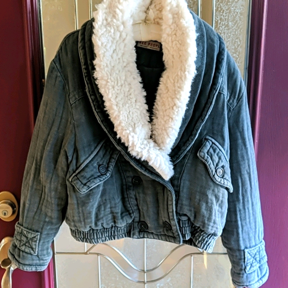 NWT!! Free People Georgia Teddy collar Jacket